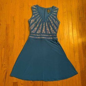 Adrianna Pappell Blue Size 4 Sleeveless Dress